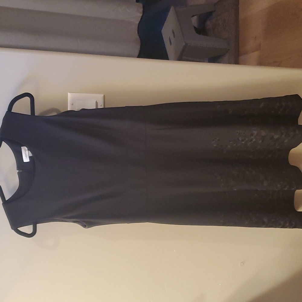 Calvin Klein Embossed Little Black Dress